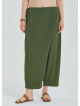 P Adjustable Waist Khaki Women's Plus Size Trousers with Rope Detail 4621